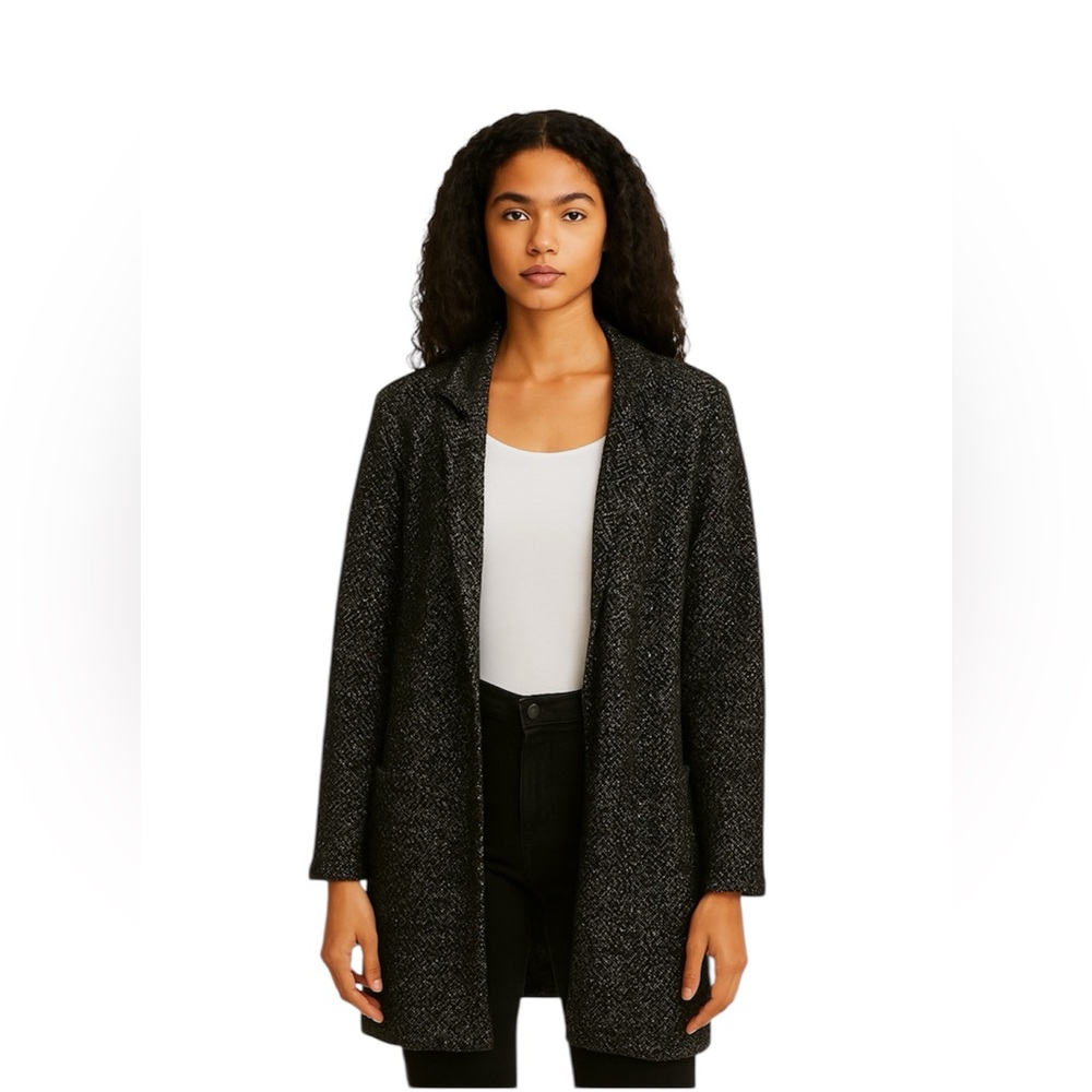 Lucky Brand Women's Black and White Long Blazer